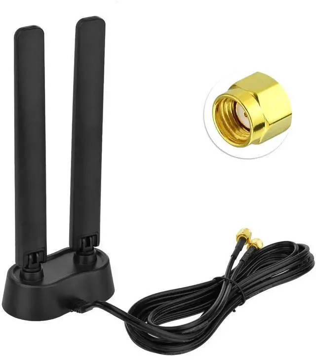 Alt view image 3 of 6 - Tri-Band WiFi 6E Antenna 6GHz 5GHz 2.4GHz 6.0dBi Gaming Omnidirectional for PC Desktop Computer PCIe WiFi 6E Card