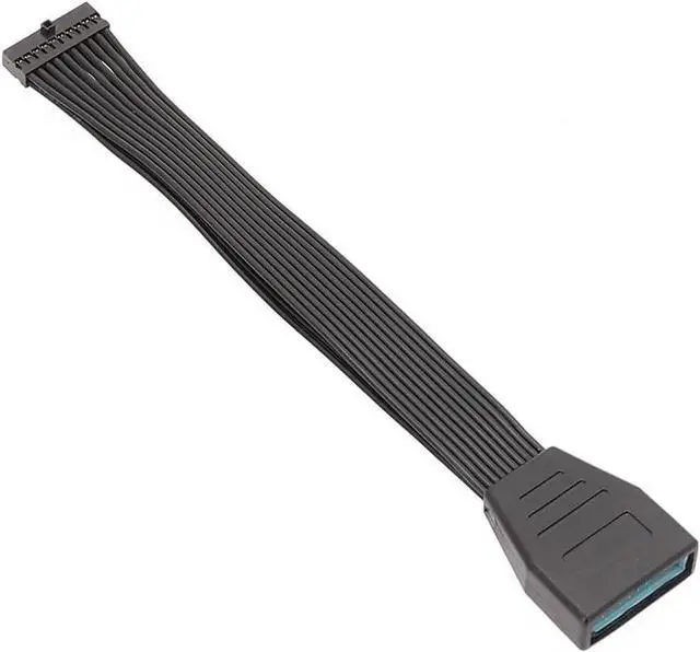 Main image of Low Profile Header USB 3.0 19/20 Pin Internal Extension Male to Female Adapter Flat Cable for Motherboard -Solve the problem that the USB port is blocked by graphics card - 6 inches