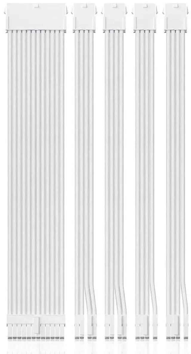 Main image of PSU Cable Extension Kit 30CM Length with Cable Combs 1x24Pin/2x8Pin(4+4) EPS/2x8Pin(6P+2P) PCI-E/PC Sleeved Cable for ATX Power Supply (White)