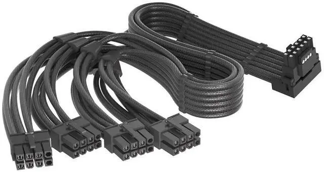 Main image of JAENFONG 12VHPWR 90 Degree Right Angle Adapter for Corsair 12VHPWR 16AWG 600W PCIE 5.0 12+4 16 Pin for RTX 4090 4080 3090TI 4070Ti GPU, 4X 8 Pin ONLY for Corsair Modular Power Supply (Type B)