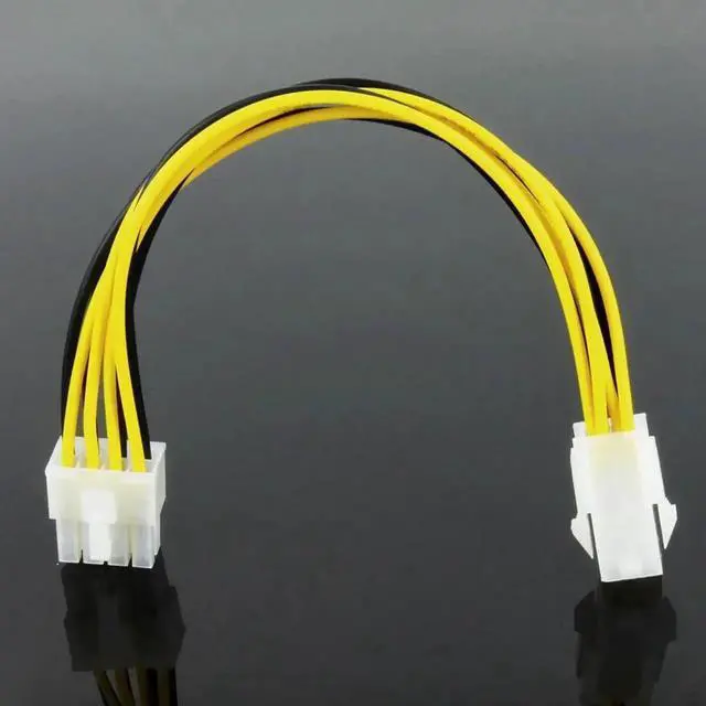 Alt view image 2 of 6 - ATX 4 Pin Female to 8 Pin Male EPS Power Cable Cord Adapter PC Motherboard CPU Power Supply Line Extension Cable