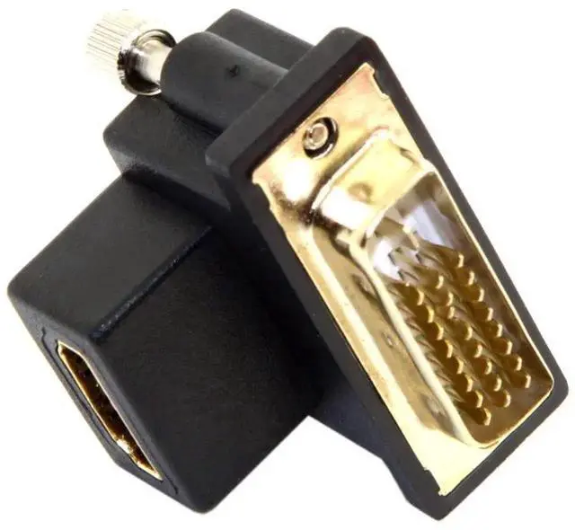 Alt view image 6 of 7 - JAENFONG  HDMI to DVI Adapter,DVI Male to HDMI Female 90 Degree Down Angled Gold Plating Bidirectional Converter Adapter for TV, Monitor, Computer