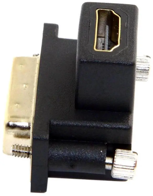 Alt view image 3 of 7 - JAENFONG  HDMI to DVI Adapter,DVI Male to HDMI Female 90 Degree Down Angled Gold Plating Bidirectional Converter Adapter for TV, Monitor, Computer