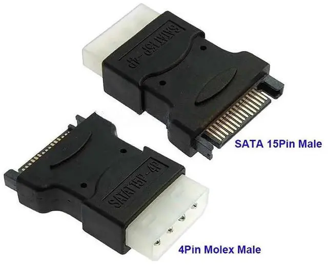 Alt view image 2 of 6 - SATA to Big 4PIN Male Converter to Male SATA 15PIN HDD Power Supply Adapter Hard Disk Female 4Pin Molex IDE Power Support Plug