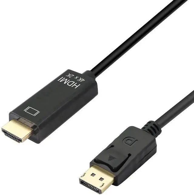 Main image of JAENFONG  DisplayPort to HDMI Cable,6 Feet Gold-Plated DP to HDMI Adapter Male to Male,4K Resolution Ready for Projector,Desktop,Laptop and More