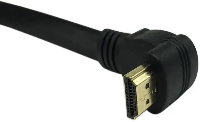 Alt view image 4 of 4 - JAENFONG 1FT Flat Slim High Speed HDMI Extension Cable A Female to 90 Degree Up Angle A Male Cable