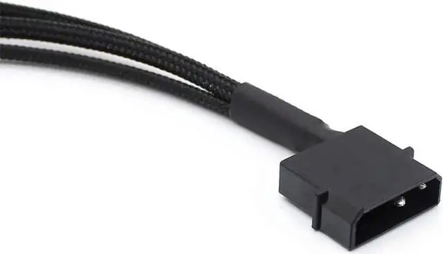 Alt view image 3 of 5 - JAENFONG Molex to 3 Pin 4 Pin Fan Sleeved Power Splitter Cable Adapter,Molex LP4 to 3 x TX3 / TX4 (PWM) 12V PC Case Fan Cooler Y Splitter Power Extension Cord - 10 Inch,Black
