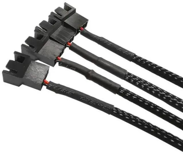 Alt view image 3 of 6 - Cable Splitter Converter for Computer Cooling Fan CPU Motherboard Extension Cable Wire SATA to 4Pin 3Pin Extend Cord Adapter