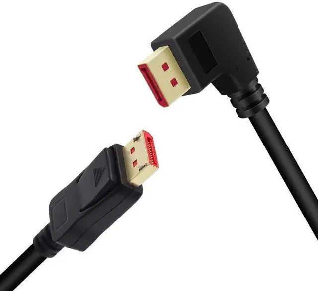 Alt view image 3 of 7 - JAENFONG  8K@60Hz 90 Degree Displayport 1.4 Cable, Male to Male Right Angle DP 1.4 Cable Support 8K/60Hz, 4K/144Hz 6FT/1.8M