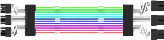 Alt view image 6 of 6 - JAENFONG ARGB 3x 8-Pin GPU Power Cable,PCIe 8 Pins 5V/3Pin Addressable RGB Power Extension Cables - ARGB Sync GPU Three 8Pin Internal Power Extension Cords -10.43 Inches
