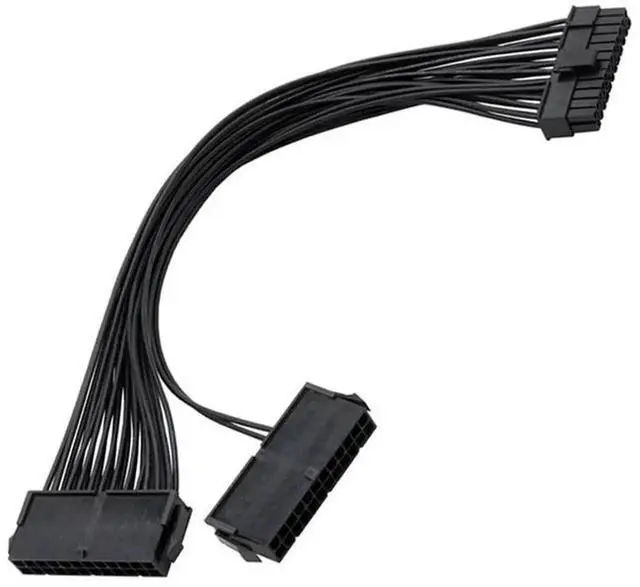 Alt view image 4 of 6 - 24Pin Power Supply Cable Synchronizer Male to Female ATX Mining 30cm Motherboard Dual PSU Extension Cable for Computer Adapter