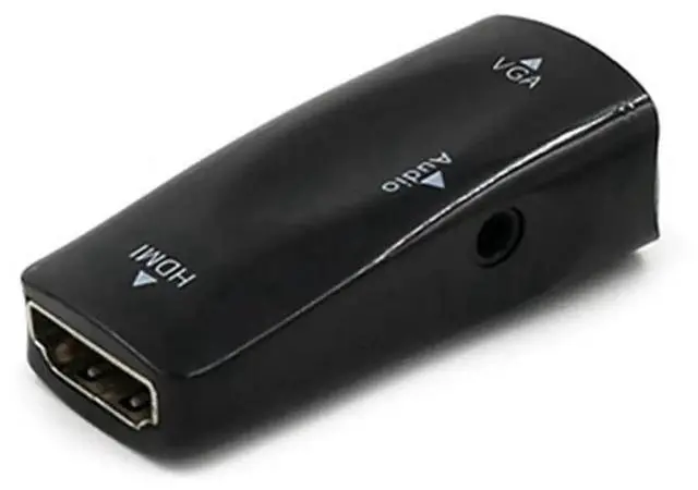 Alt view image 6 of 6 - With HDMI to VGA Converter Female to Female Adapter Computer Laptop Game Player to HDTV Projector Monitor Audio 1080P Video Plug
