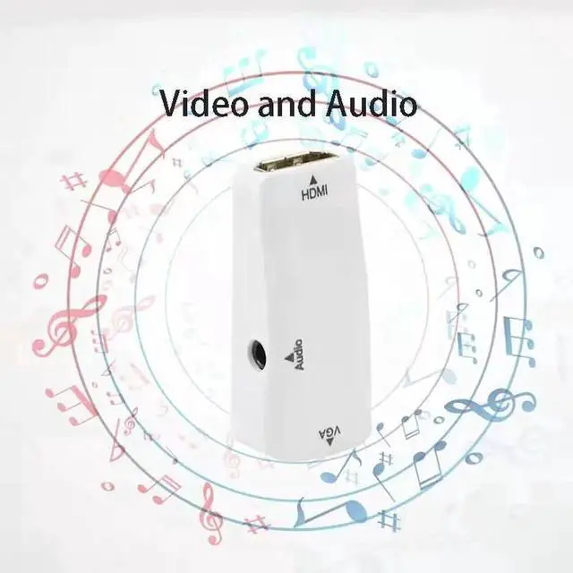 Alt view image 3 of 6 - With HDMI to VGA Converter Female to Female Adapter Computer Laptop Game Player to HDTV Projector Monitor Audio 1080P Video Plug