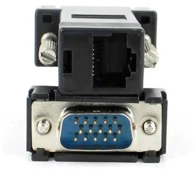 Alt view image 4 of 6 - VGA to RJ45 Converter Female Male LAN CAT 5E CAT6 Network Cable Adapter Ethernet Extender PC Analog VGA Connect Plug Switch