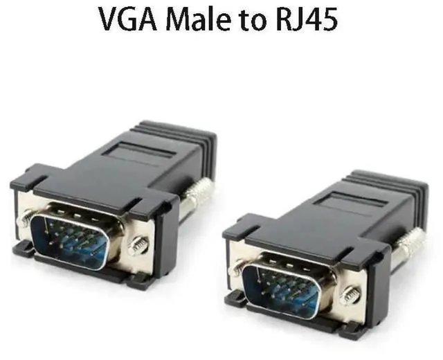 Alt view image 6 of 6 - VGA to RJ45 Converter Female Male LAN CAT 5E CAT6 Network Cable Adapter Ethernet Extender PC Analog VGA Connect Plug Switch