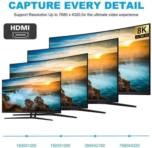 Alt view image 7 of 7 - JAENFONG  8K Cable HDMI Male to HDMI 2.1 Female Vertical 90 Degree Up Angled Low Profile UHD Extension Adapter Support 8K 60hz HDTV
