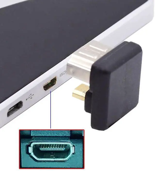 Alt view image 7 of 7 - JAENFONG  4K Cable 360 Degree Up Opposite U Shape Back Angled Micro HDMI 1.4 Male to HDMI Female Extension Adapter Converter