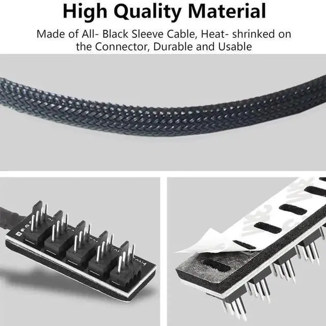 Alt view image 3 of 6 - 4-Pin PWM PC Fan Hub PC 5 Way Splitter 1 to 5 Splitter 5 Way PC Case Internal Motherboard 4pin/3pin Fan Power Extension Cable