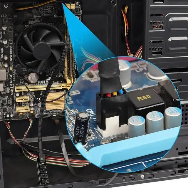 Alt view image 5 of 6 - 4-Pin PWM PC Fan Hub PC 5 Way Splitter 1 to 5 Splitter 5 Way PC Case Internal Motherboard 4pin/3pin Fan Power Extension Cable