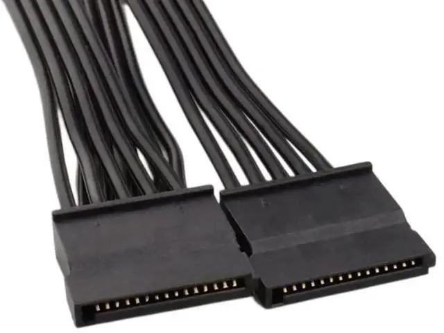 Alt view image 2 of 6 - JAENFONG Sata Cables 6-Pin Male to 3X 15-Pin Female Sata Adapter Power Supply Cable for Some Types of C.orsair Modular PSUs 20-in for C.orsair Series