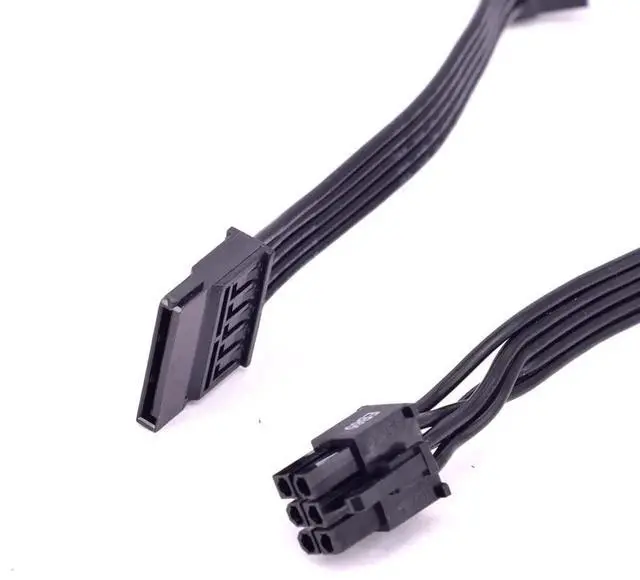 Alt view image 3 of 6 - JAENFONG Sata Cables 6-Pin Male to 3X 15-Pin Female Sata Adapter Power Supply Cable for Some Types of C.orsair Modular PSUs 20-in for C.orsair Series
