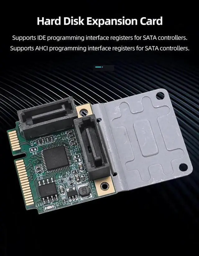 Alt view image 3 of 6 - Mini PCI-E To SATA3.0 Riser Card M.2 PCI-E 2.0 Converter B+M Key SSD Adapter Card 5/2.5 Gbps 2/4 SATA 3.0