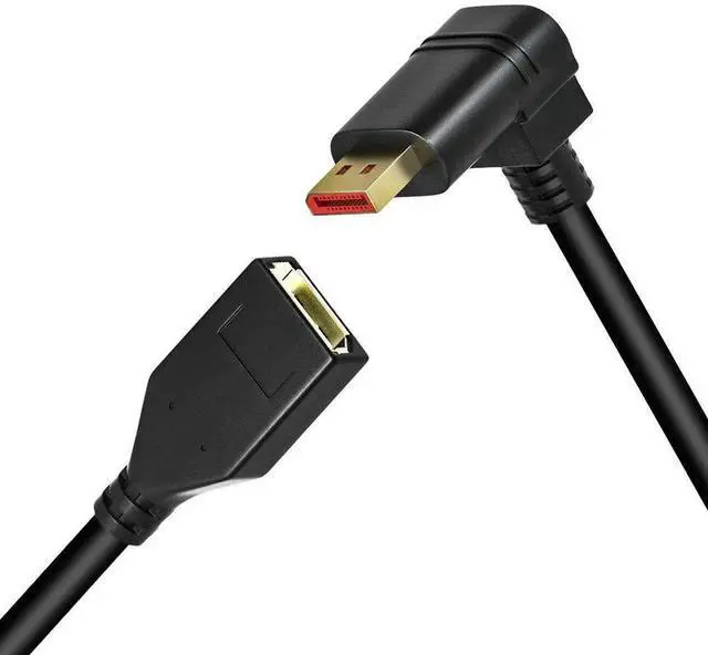Alt view image 2 of 7 - JAENFONG  8K/60Hz 90 Degree Angle Displayport 1.4 Extension Cable Displayport Male to Female Displayport 1.4 Cord Support 8K@60Hz,4K@144hz 0.3M/1FT