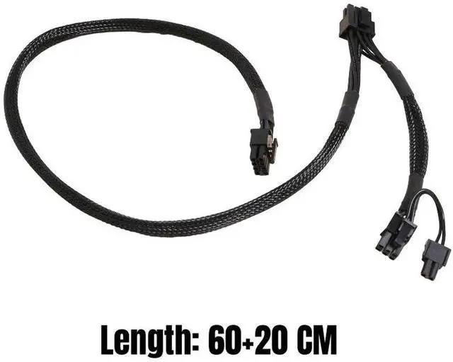 Alt view image 4 of 6 - PCIe Dual 8Pin 6+2Pin GPU Power Cable ForGigabyte P750GM 750W, P850GM 850W, P1000GM 1000W Modular Power, Sleeved Net 60+20 CM