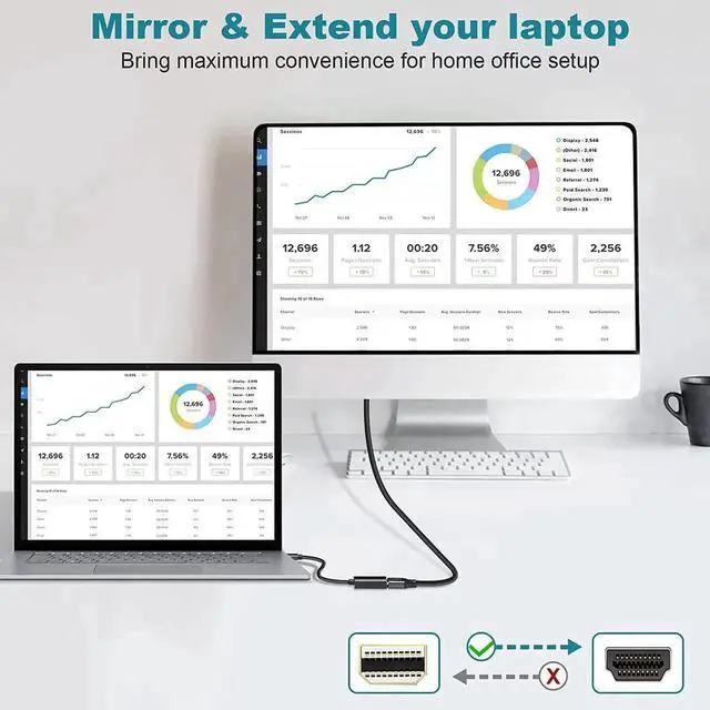 Alt view image 2 of 7 - JAENFONG  Mini DisplayPort to HDMI Adapter, Mini DP Thunderbolt to HDMI Converter 4K Compatible for MacBook Air / Pro,UHD Monitor / TV / Projector (Black)