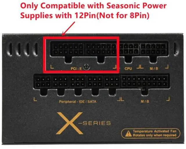 Alt view image 5 of 6 - 12Pin PCI-E to Dual 8Pin 6+2Pin GPU Power Cable ForSeasonic P-860W, P-1000W, X-1050XM, X-1250XM, X-560W, 660W, 760W Modular PSU