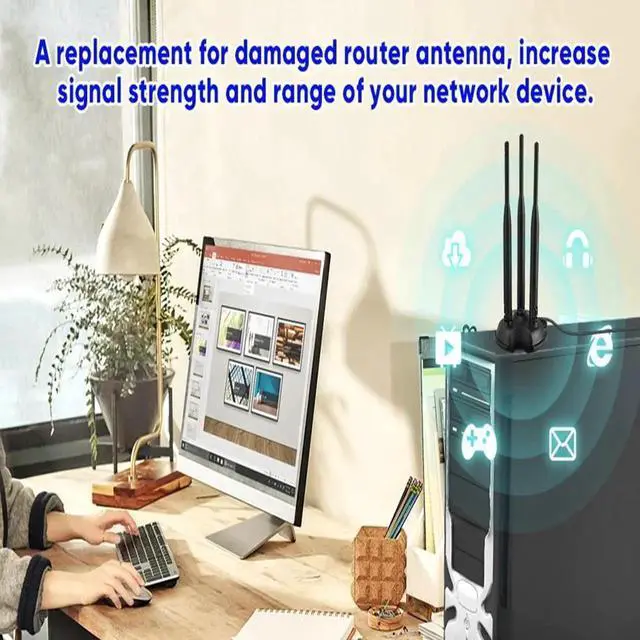 Alt view image 5 of 6 - 6dbi Dual Band 2.4GHz 5.8GHz Magnetic Base WiFi Antenna RP-SMA for Wireless Router Gateway PCI Express Network Cards