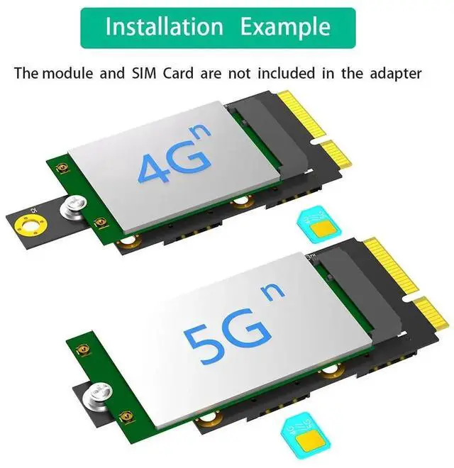 Alt view image 5 of 6 - M.2 Key B to Mini PCI-E Convert Card 3G 4G 5G Dual Nano SIM Card Push Connector WWAN Module M.2 Key B to USB2.0 Extend Adapter