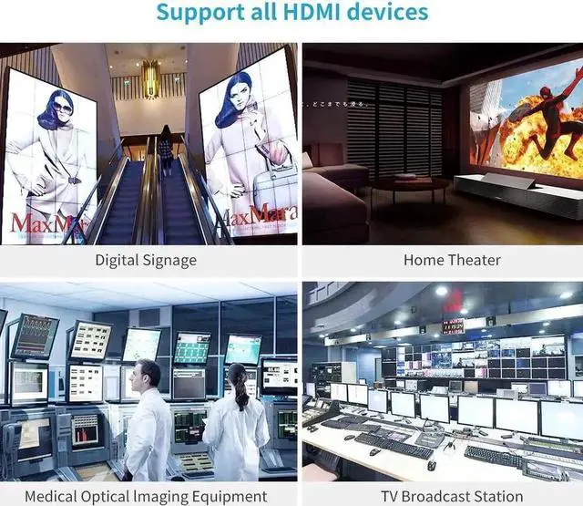 Alt view image 6 of 6 - JAENFONG  Fiber 4K HDMI Cable 60Hz HDMI 2.0 Cable HDR, ARC, UHD,HDCP2.2, 3D, High Speed 18Gbps Subsampling 4:4:4 Slim and Flexible HDMI Fiber Optic Cable,(1M, 3.3ft)