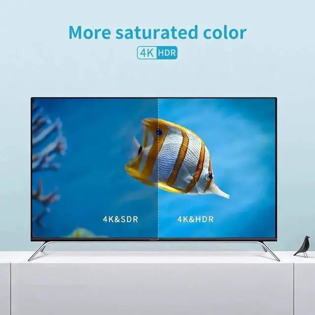 Alt view image 2 of 6 - JAENFONG  Fiber 4K HDMI Cable 60Hz HDMI 2.0 Cable HDR, ARC, UHD,HDCP2.2, 3D, High Speed 18Gbps Subsampling 4:4:4 Slim and Flexible HDMI Fiber Optic Cable,(1M, 3.3ft)