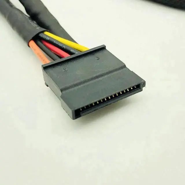 Alt view image 2 of 6 - JAENFONG Black Sleeved 5Pin to 3*SATA Modular Power Supply Cables Adapter PSU SATA Power Cable for OCZ ZT/GreatWall 88CM