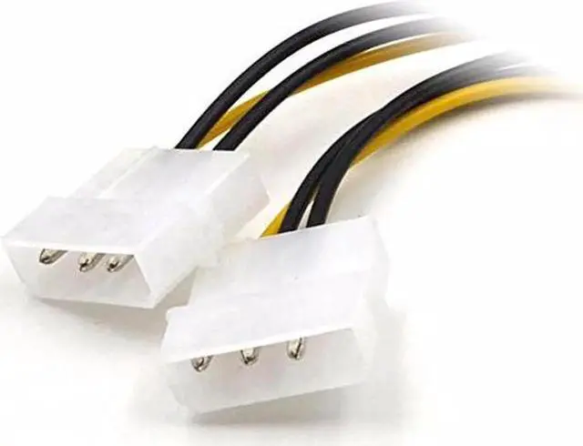 Alt view image 4 of 4 - JAENFONG 6 inch 6-Pin PCI Express to 2 x IDE Molex 4 pin LP4 Graphics Video Card Power Converter Cable - PCIe 6 pin to Dual 4pin Adapter