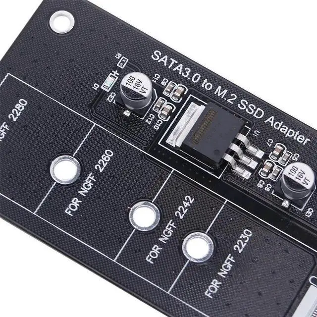 Alt view image 2 of 6 - M.2 NGFF SSD To SATA 3 3.0 Adapter Card Converter B B&M Key Protocol Solid State Disk Drive 2230 2280 2242 for PC Computer