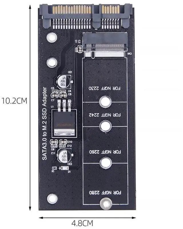 Alt view image 3 of 6 - M.2 NGFF SSD To SATA 3 3.0 Adapter Card Converter B B&M Key Protocol Solid State Disk Drive 2230 2280 2242 for PC Computer