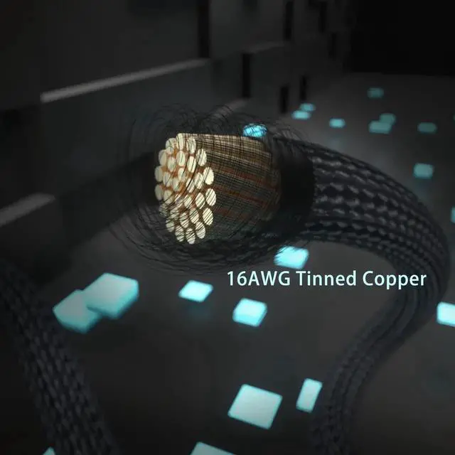 Alt view image 6 of 7 - JAENFONG PCI-e 5.0 16-Pin (12+4) to 3x8 PCI-E Sleeved Extension Cable, 12VHPWR 16AWG PSU Extension Cable for GPU 3090Ti & RTX 4080 4090