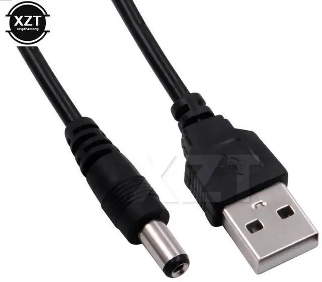 Alt view image 2 of 3 - BLACK 1M USB Port To 5.5 x 2.1mm 5V DC Barrel Jack Power Cable Connector For Small Electronics Devices