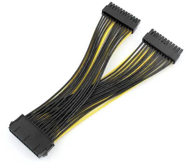 Main image of JAENFONG 24P 20+4 Pin Dual PSU Power Supply Cable,18AWG ATX Motherboard Mainboard Adapter Connector Cable Mining Extension Cable - 20cm (1 Pcs)