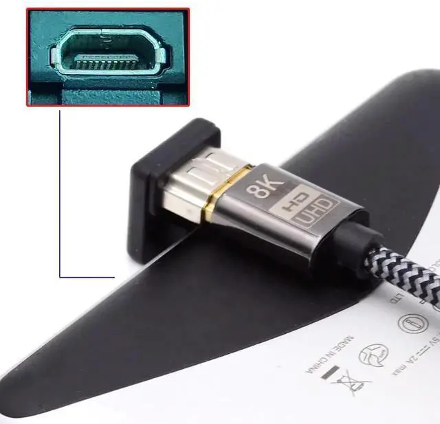 Alt view image 4 of 7 - JAENFONG  4K Cable 360 Degree Down Opposite U Shape Back Angled Micro HDMI 1.4 Male to HDMI Female Extension Adapter Converter