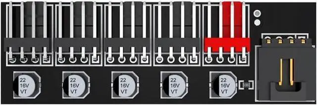 Main image of JAENFONG PWMHUB5 5 Ports 4Pin PWM Fan Splitter Hub Cable,Motherboard 4 pin to 5 way Fan Power Cable for 12V Computer Fans
