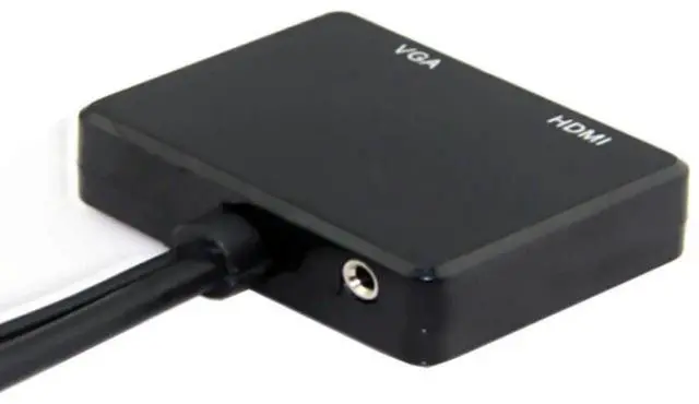 Alt view image 2 of 7 - JAENFONG  HDMI to VGA & HDMI Female Splitter with Audio Video Cable Converter Adapter for HDTV PC Monitor