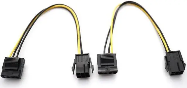 Alt view image 3 of 4 - JAENFONG 1pc Molex To PCI-E Power Adapter IDE 4Pin 4 Pin Female to 6 Pin Female 6Pin Graphics Video Card Converter Cable