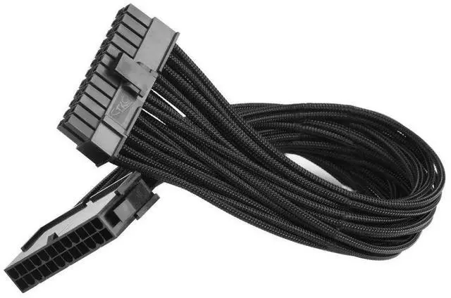 Alt view image 4 of 7 - JAENFONG ATX 24 Pin Motherboard Power Supply Sleeved Cable, ATX PSU Extension Wire, 24 Pin Male (4+20) to Female, 12 inch