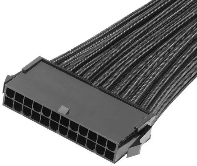 Alt view image 2 of 7 - JAENFONG ATX 24 Pin Motherboard Power Supply Sleeved Cable, ATX PSU Extension Wire, 24 Pin Male (4+20) to Female, 12 inch
