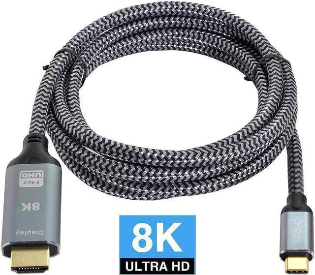Main image of JAENFONG  Type-C USB4 USB-C Male Source to HDTV 2.0 Male Display 8K UHD 4K DP to HDTV Male Monitor Cable 1.8m 6ft