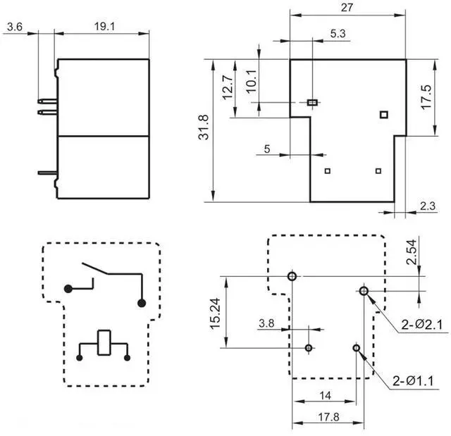 Alt view image 2 of 2 - 832A-1A-D 24V ; 832A-1A-F-C-BH 832A-1A-C 832A-1A-C-BH 12V ; 832A-1A-F-C 832A-1A-F-S 48V ; (T90-1A-4P) Relay 4 Pins 1pcs(832A-1A-F-S 48VDC)