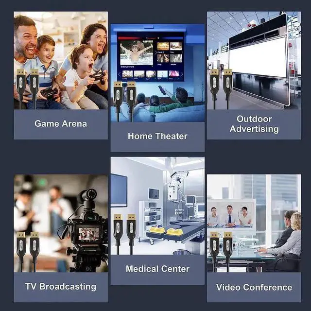 Alt view image 6 of 7 - 8K DisplayPort to DisplayPort Cable 16.4ft, Fiber Optic DP to DP Cable, Male to Male Video Cable Supports 8K 4K High Speed 32.4Gbps DP Cord, Compatible with Projector, Computer, Laptop, 1080P Monitor